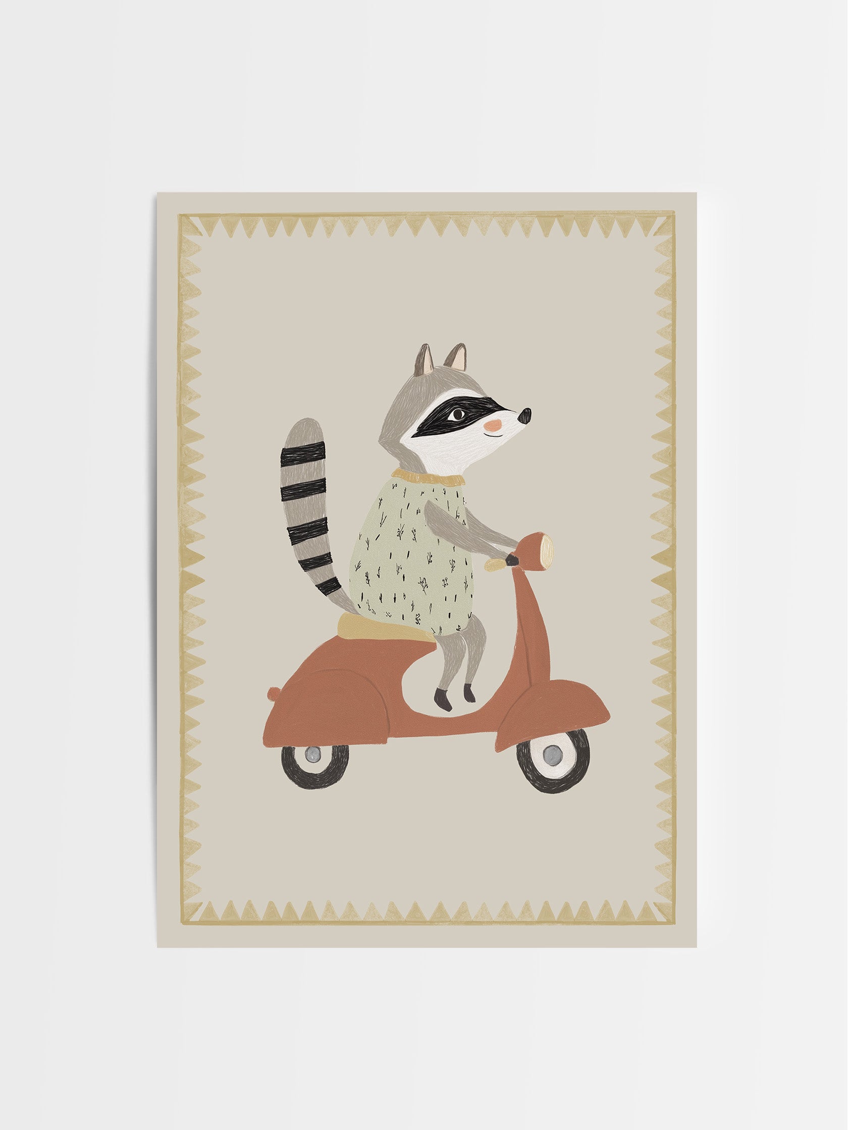 Raccoon on a Vespa